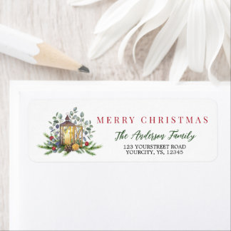 Etiqueta Navidades lantern wreath Merry Christmas