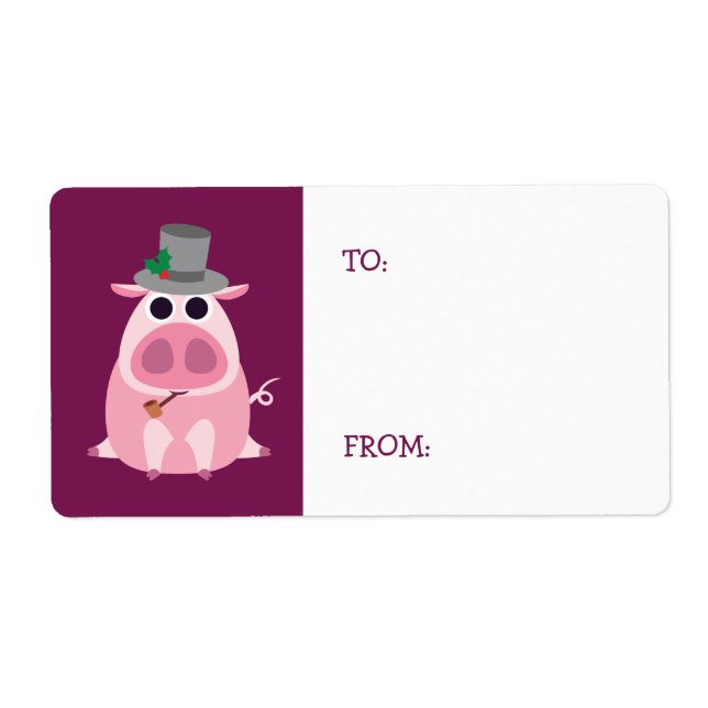 Etiqueta Navidades Leary the Pig (Frente)