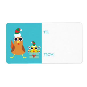 Etiqueta Navidades María y Bandit las gallinas