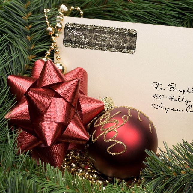 Etiqueta Navidades marrones de paz y alegría (Subido por el creador)