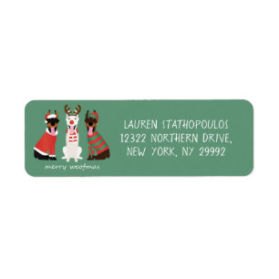 Etiqueta Navidades Merry Woofmas Dobermann Perros