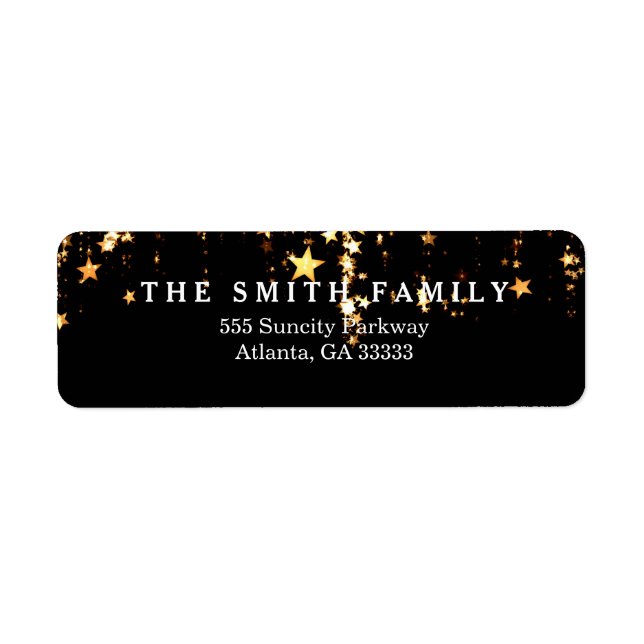 Etiqueta Navidades modernos de Classic Gold Stars (Frente)