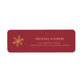 Etiqueta Navidades modernos de copo de nieve dorado devuelv