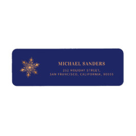 Etiqueta Navidades modernos de copo de nieve dorado devuelv