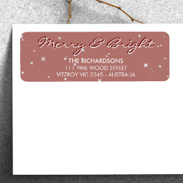 Etiqueta Navidades modernos de nevadas moras y rosa brillan