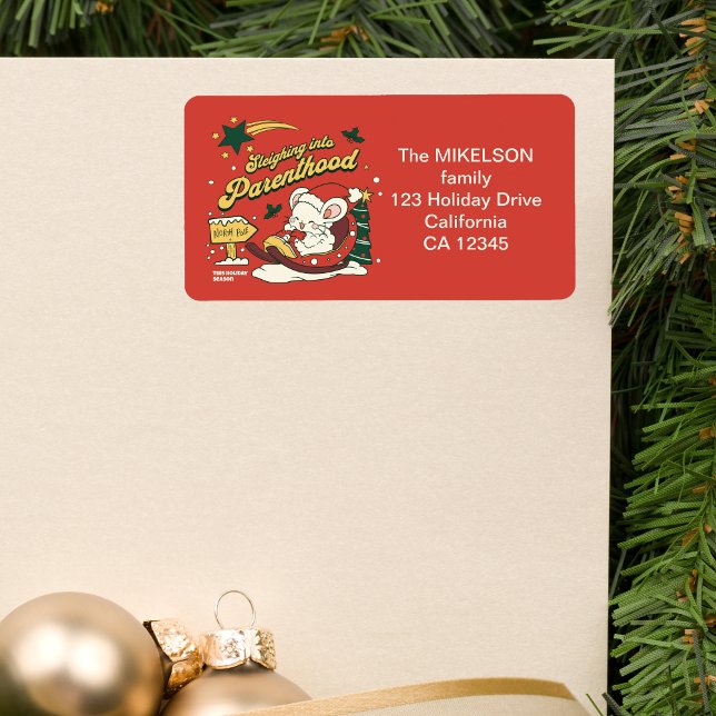 Etiqueta Navidades modernos Invitación de embarazo infantil (Subido por el creador)