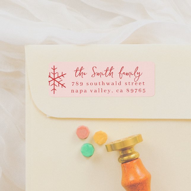 Etiqueta Navidades modernos rosados y rojos caprichosos cop (Subido por el creador)