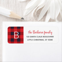 Navidades Monogramados de Búfalo Rojo