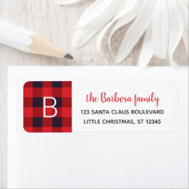 Etiqueta Navidades Monogramados de Búfalo Rojo