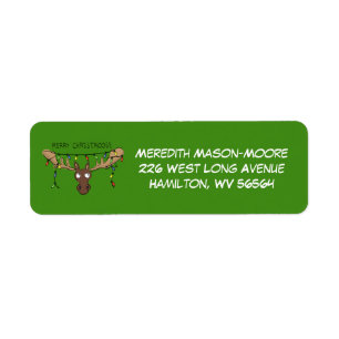 Etiqueta Navidades Moose Cute Funny Christmoose