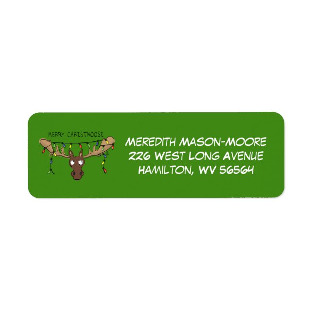 Etiqueta Navidades Moose Cute Funny Christmoose (Frente)