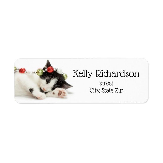 Etiqueta Navidades Morning Kitten (Frente)
