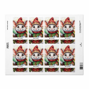 Etiqueta Navidades Mouse 47 Su Texto Aquí