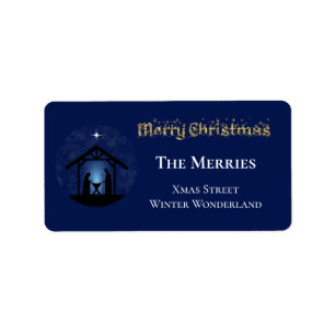 Etiqueta Navidades Natividad Escena religiosa