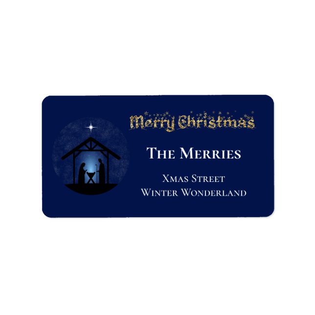 Etiqueta Navidades Natividad Escena religiosa (Frente)