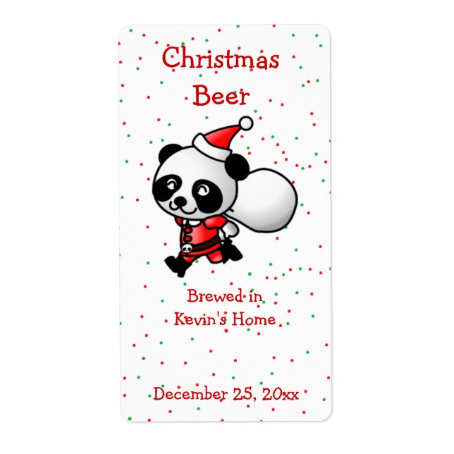 Etiqueta Navidades Panda Bear Mini Beer Label (Frente)