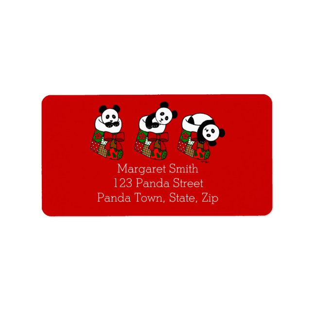 Etiqueta Navidades Panda Personalizado Stocking (Frente)