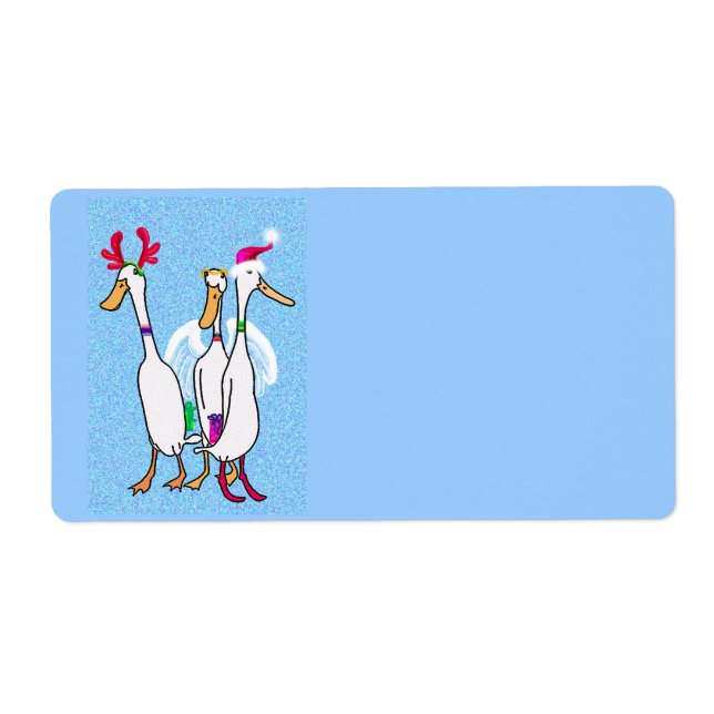 Etiqueta Navidades patos (Frente)
