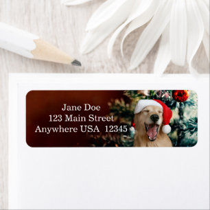 Etiqueta Navidades Personalizado de Golden Retriever