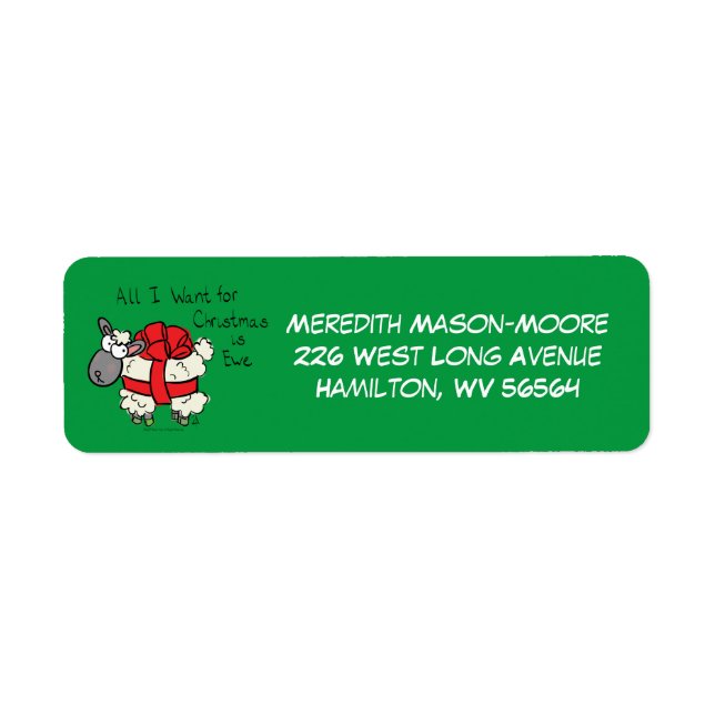 Etiqueta Navidades Personalizado de ovejas (Frente)