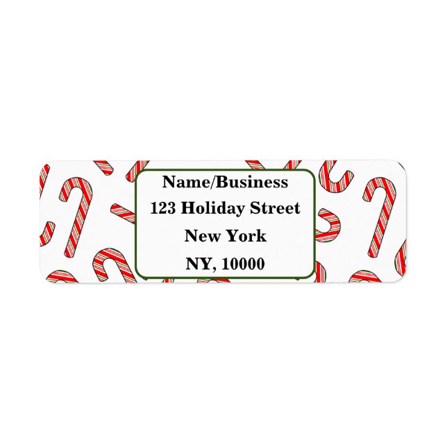 Etiqueta Navidades Personalizados Candy Cane Peppermint (Frente)