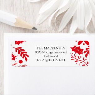Etiqueta Navidades personalizados de Holly Berries