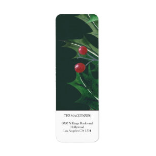 Etiqueta Navidades personalizados de Holly Berries