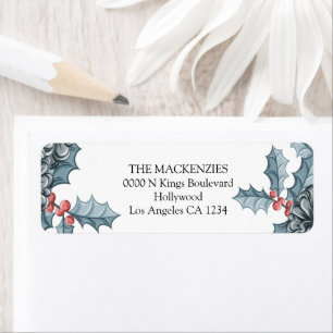 Etiqueta Navidades personalizados de Holly Berries