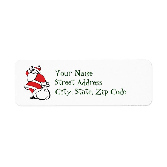 Etiqueta Navidades personalizados Jolly Santa Claus, despid (Frente)