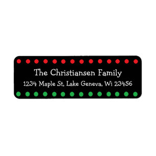 Etiqueta Navidades personalizados Punto de Polka Verde Rojo