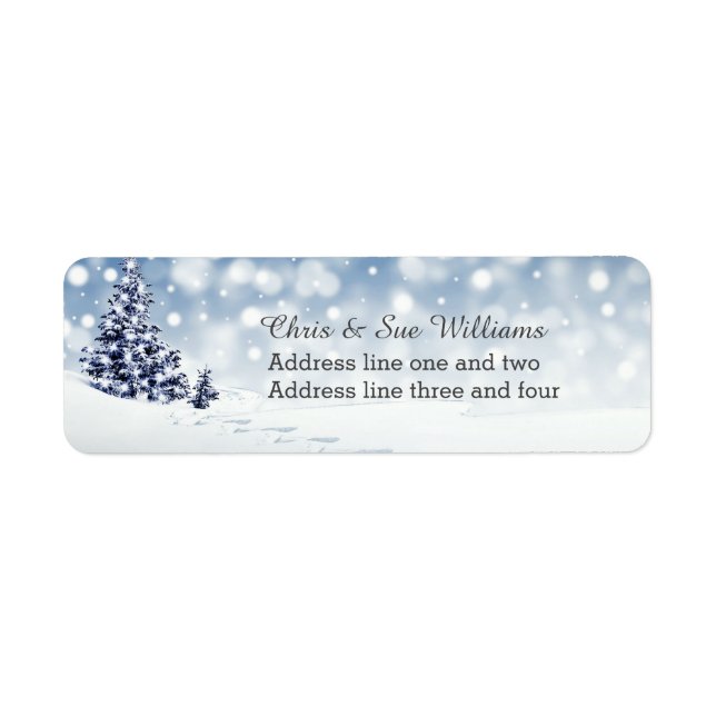 Etiqueta Navidades Personalizados Snowy Winter Wonderland (Frente)
