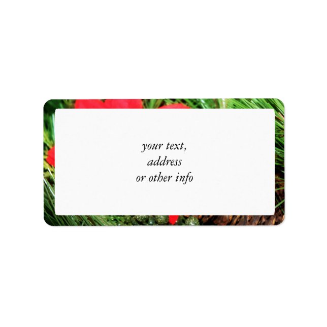 Etiqueta Navidades Pine Cone y Poinsettia (Frente)