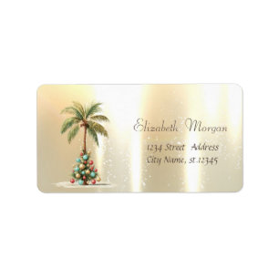 Etiqueta Navidades Pine Tree Palm Balls Gold