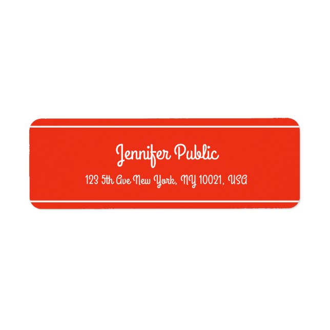 Etiqueta Navidades Plantilla elegante con guión rojo de man (Frente)