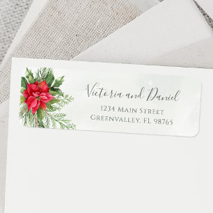 Etiqueta Navidades Poinsettia Winter Floral Greeneration