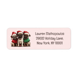 Etiqueta Navidades Pug Dogs