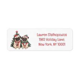 Etiqueta Navidades Pug Dogs