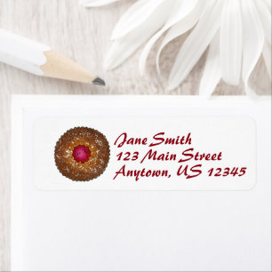 Etiqueta Navidades Raspberry Linzer Torte Cookie Holiday