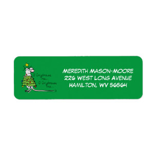 Etiqueta Navidades Ratón lindo fiesta graciosa