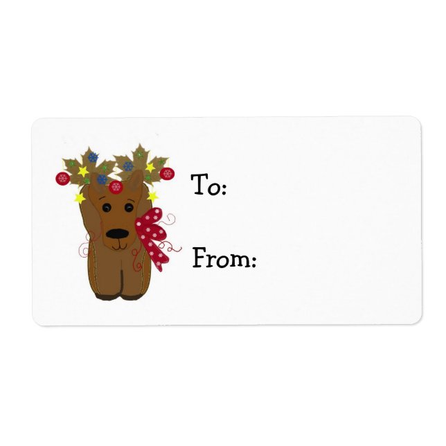 Etiqueta Navidades ratos renos (Frente)