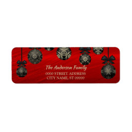 Etiqueta Navidades Red Black Elegant Holidays Winter