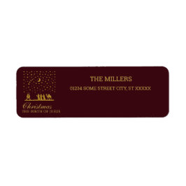 Etiqueta Navidades religiosos, nacimiento de Jesús, tres re