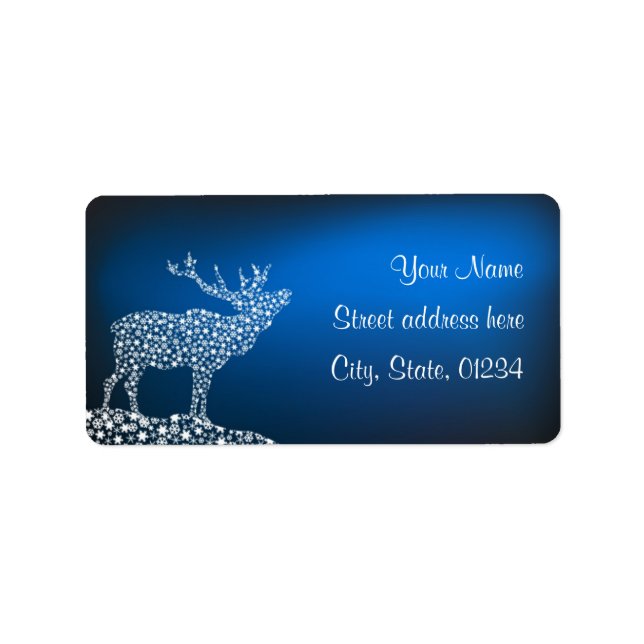 Etiqueta Navidades renos y estrellas (Frente)