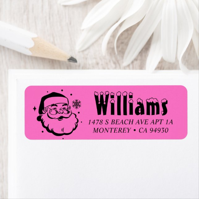 Etiqueta Navidades Retro Dirección de devolución de nieve S (In situ)
