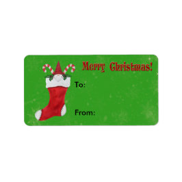 Etiqueta Navidades rojos de Gnome escupiendo bastones