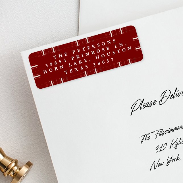 Etiqueta Navidades rojos profundos de cabaña tradicionales  (Subido por el creador)