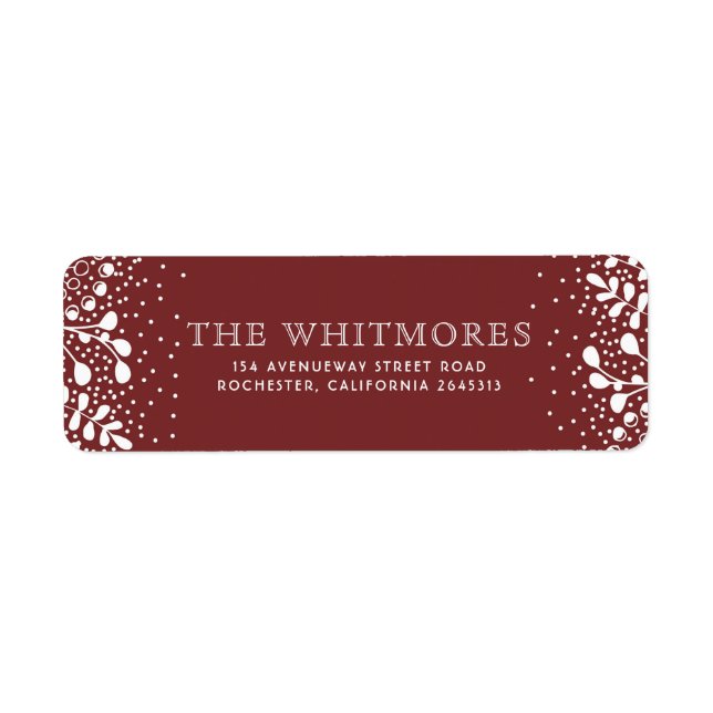 Etiqueta Navidades rojos Snowy Wonderland (Frente)