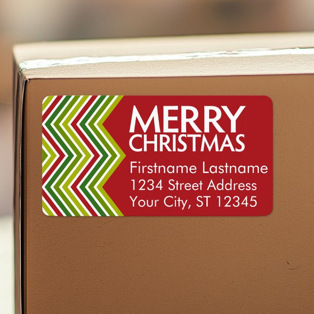 Etiqueta Navidades rojos y verdes (Personalized return address label)