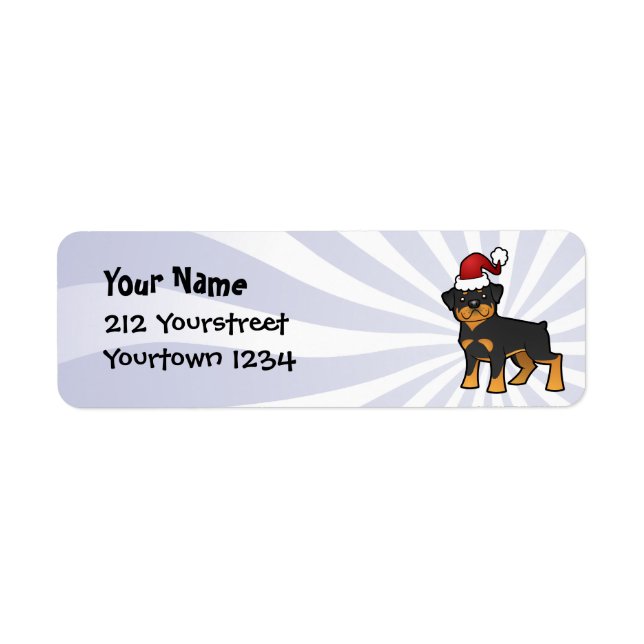 Etiqueta Navidades Rottweiler (Frente)