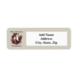 Etiqueta Navidades Rústicos Caballo de Guerra Roja